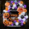 imageJOYIN Halloween Trunk or Treat Car Pumpkin Decoration Kit with Spider Bat Wing Skeleton Peppermint Foil Balloons for SUV Archway Garage House Outdoor Decor