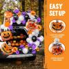 imageJOYIN Halloween Trunk or Treat Car Pumpkin Decoration Kit with Spider Bat Wing Skeleton Peppermint Foil Balloons for SUV Archway Garage House Outdoor Decor