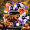 imageJOYIN Halloween Trunk or Treat Car Pumpkin Decoration Kit with Spider Bat Wing Skeleton Peppermint Foil Balloons for SUV Archway Garage House Outdoor Decor