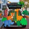 imageJOYIN Halloween Trunk or Treat Decorations Kit Jungle Theme with Rhinoceros Giraffe Parrot Chameleon Cheetah etc Zoo Animal Car Decorations Kit for Outdoor SUV Garage Archway Door House
