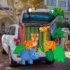imageJOYIN Halloween Trunk or Treat Decorations Kit Jungle Theme with Rhinoceros Giraffe Parrot Chameleon Cheetah etc Zoo Animal Car Decorations Kit for Outdoor SUV Garage Archway Door House
