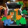 imageJOYIN Halloween Trunk or Treat Decorations Kit Jungle Theme with Rhinoceros Giraffe Parrot Chameleon Cheetah etc Zoo Animal Car Decorations Kit for Outdoor SUV Garage Archway Door House