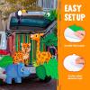 imageJOYIN Halloween Trunk or Treat Decorations Kit Jungle Theme with Rhinoceros Giraffe Parrot Chameleon Cheetah etc Zoo Animal Car Decorations Kit for Outdoor SUV Garage Archway Door House