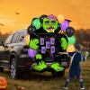 imageJOYIN Halloween Trunk or Treat Kit Zombie Toss Game Theme Decorations Large Scary Green Zombie Toss Cornhole with Balloons and Sandbags Halloween Car Decorations for SUV Garage Door Party Supplies