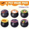 imageJOYIN Halloween Witch Cauldron Themed Bath Bomb with Mochi Squishy Toy 6 Packs Bubble Kids Bath Bombs with Surprise Toy Inside Trick or Treating Halloween Party Favors Supplies Goodie Bag Stuffers