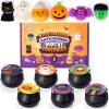 imageJOYIN Halloween Witch Cauldron Themed Bath Bomb with Mochi Squishy Toy 6 Packs Bubble Kids Bath Bombs with Surprise Toy Inside Trick or Treating Halloween Party Favors Supplies Goodie Bag Stuffers