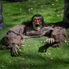 imageJOYIN Halloween Zombie Decorations Outdoor Halloween Groundbreaker Outside Decor Hanging Zombie Prop with Green Face and Lighted Eyes for Graveyard Haunted House Lawn Yard Indoor Decor