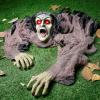 imageJOYIN Halloween Zombie Decorations Outdoor Halloween Groundbreaker Outside Decor Hanging Zombie Prop with Green Face and Lighted Eyes for Graveyard Haunted House Lawn Yard Indoor Decor