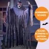 imageJOYIN Halloween Zombie Decorations Outdoor Halloween Groundbreaker Outside Decor Hanging Zombie Prop with Green Face and Lighted Eyes for Graveyard Haunted House Lawn Yard Indoor Decor
