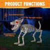 imageJOYIN Howling Wolf Skeletons Halloween Decorations 34 Skeleton Dog with Red LED Eyes AutoChin Opening and Closing Movable Posable Joints Animal Skeleton for Outdoor Indoor Garden Graveyard Decor