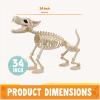 imageJOYIN Howling Wolf Skeletons Halloween Decorations 34 Skeleton Dog with Red LED Eyes AutoChin Opening and Closing Movable Posable Joints Animal Skeleton for Outdoor Indoor Garden Graveyard Decor