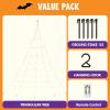 imageJOYIN Lightup Halloween Spider Web Decoration Outdoor 197 x 147 FT Giant Triangular Web with LED Lights Timer Cobweb Decor with 8 Lighting Modes for Indoor Yard Porch Haunted House Prop197 x 147 FT