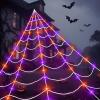 imageJOYIN Lightup Halloween Spider Web Decoration Outdoor 197 x 147 FT Giant Triangular Web with LED Lights Timer Cobweb Decor with 8 Lighting Modes for Indoor Yard Porch Haunted House Prop174 x 164 FT