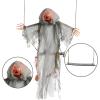 imageJOYIN Outdoor Halloween Decorations 2 Packs Hanging Ghosts Decor 39ft Witch and 3ft Pumpkin Face with Lighted Up Eyes Outside for Yard Patio Lawn Garden Party