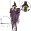 imageJOYIN Outdoor Halloween Decorations 2 Packs Hanging Ghosts Decor 39ft Witch and 3ft Pumpkin Face with Lighted Up Eyes Outside for Yard Patio Lawn Garden Party