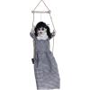 imageJOYIN Scary Halloween Decorations Outdoor Halloween Hanging Scary Swing Girl Decorations Winging White Doll with Creepy Sound and Light Up Eyes Sound Animatronics Hanging Decors ActivatedGhostly Black hair Girl