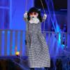 imageJOYIN Scary Halloween Decorations Outdoor Halloween Hanging Scary Swing Girl Decorations Winging White Doll with Creepy Sound and Light Up Eyes Sound Animatronics Hanging Decors ActivatedGhostly Black hair Girl