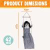 imageJOYIN Scary Halloween Decorations Outdoor Halloween Hanging Scary Swing Girl Decorations Winging White Doll with Creepy Sound and Light Up Eyes Sound Animatronics Hanging Decors ActivatedGhostly Black hair Girl