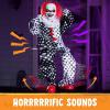 imageJOYIN Scary Halloween Decorations Outdoor Halloween Hanging Swinging Animatronic Clown with Scary Sound and Moving Body Sound Activated Outdoor Swinging Ghost with Light Up Eyes for Indoor Outside