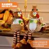 imageJOYIN Thanksgiving Decorations Stuffed Turkey Couple Doll 2 Pcs Tabletop Standing Turkey with Dangling Legs Gift for Autumn Fall Harvest Thanksgiving Decorations for Party Table Indoor Home