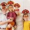 imageJOYIN Thanksgiving Turkey Headbands and Glasses Frame 16 Packs Holiday Headbands and Glasses Frame for Thanksgiving Party Favors AccessoriesOne Size Fits All Multicolored