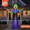imageJoiedomi 12 ft Tall Halloween Inflatable Outdoor Decoration Blow Up Yard Decorations Grim Reaper Halloween Decor Inflatables with LED for Scary Outside DecorWitch