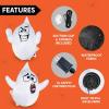 imageJoiedomi 2 Pcs Halloween Inflatables Outdoor Decorations Halloween Blow Ups Ghost with Builtin LEDs Cute Window Inflatable Ghost for Window DecorationsSilly Ghost