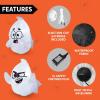 imageJoiedomi 2 Pcs Halloween Inflatables Outdoor Decorations Halloween Blow Ups Ghost with Builtin LEDs Cute Window Inflatable Ghost for Window DecorationsNaughty Ghost