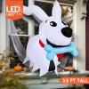 imageJoiedomi 35 FT Halloween Inflatable Outdoor Decorations Blow Up Halloween Yard Decorations Inflatable Dog Decor Outdoor with Bones Ghost Dog Window Decor with LEDs