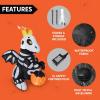 imageJoiedomi 5 FT Halloween Inflatables Skeleton Decor Outdoor Blow Up Decorations Sitting Skeleton Unicorn with LEDs for Halloween Decorations Outside Yard DecorSkeleton Dragon