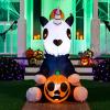 imageJoiedomi 5 FT Halloween Inflatables Skeleton Decor Outdoor Blow Up Decorations Sitting Skeleton Unicorn with LEDs for Halloween Decorations Outside Yard DecorSkeleton Unicorn