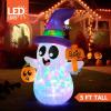 imageJoiedomi 5 FT Tall Halloween Inflatable Ghost Outdoor Decoration Inflatable Halloween Ghost Decor Outdoor with Rotating Light Blow Up Yard Decoration for Party Lawn Garden DecorCute Ghost