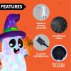 imageJoiedomi 5 FT Tall Halloween Inflatable Ghost Outdoor Decoration Inflatable Halloween Ghost Decor Outdoor with Rotating Light Blow Up Yard Decoration for Party Lawn Garden DecorCute Ghost