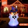 imageJoiedomi 5 FT Tall Halloween Inflatable Ghost Outdoor Decoration Inflatable Halloween Ghost Decor Outdoor with Rotating Light Blow Up Yard Decoration for Party Lawn Garden DecorPumpkin Ghost