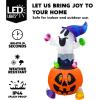 imageJoiedomi 5 FT Tall Halloween Inflatables Outdoor Decorations Inflatable Cute Ghost Halloween Decor Outdoor Blow Up Ghost Lift Pumpkin Candy Bag with Buildin LEDs for Yard DecorationsGhost with Candy