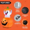 imageJoiedomi 5 FT Tall Halloween Inflatables Outdoor Decorations Inflatable Cute Ghost Halloween Decor Outdoor Blow Up Ghost Lift Pumpkin Candy Bag with Buildin LEDs for Yard DecorationsGhost with Pumpkin