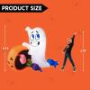 imageJoiedomi 5 FT Tall Halloween Inflatables Outdoor Decorations Inflatable Cute Ghost Halloween Decor Outdoor Blow Up Ghost Lift Pumpkin Candy Bag with Buildin LEDs for Yard DecorationsGhost with Pumpkin Candy Cauldron