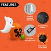 imageJoiedomi 5 FT Tall Halloween Inflatables Outdoor Decorations Inflatable Cute Ghost Halloween Decor Outdoor Blow Up Ghost Lift Pumpkin Candy Bag with Buildin LEDs for Yard DecorationsGhost With Handheld Pumpkin Candy Bag