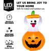 imageJoiedomi 5 FT Tall Halloween Inflatables Outdoor Decorations Inflatable Cute Ghost Halloween Decor Outdoor Blow Up Ghost Lift Pumpkin Candy Bag with Buildin LEDs for Yard DecorationsGhost with Pumpkin