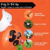 imageJoiedomi 5 FT Tall Halloween Inflatables Outdoor Decorations Inflatable Cute Ghost Halloween Decor Outdoor Blow Up Ghost Lift Pumpkin Candy Bag with Buildin LEDs for Yard DecorationsGhost With Handheld Pumpkin Candy Bag