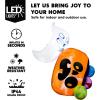 imageJoiedomi 5 FT Tall Halloween Inflatables Outdoor Decorations Inflatable Cute Ghost Halloween Decor Outdoor Blow Up Ghost Lift Pumpkin Candy Bag with Buildin LEDs for Yard DecorationsGhost With Handheld Pumpkin Candy Bag