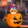 imageJoiedomi 5ft Tall Halloween Animated Inflatables Outdoor Decorations Inflatable Ghost on Pumpkin with LEDs Cute Blow Up Pumpkin Ghost Decor for Outside Yard Outdoor Lawn Garden Party DecorationGhost
