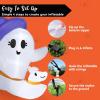 imageJoiedomi 6 FT Halloween Inflatables Outdoor Decoration Cute White Inflatable Ghost Walking Dog Decor with LED Light Ghost Blow Up Yard Decoration for Halloween Outdoor Garden Lawn Yard and Party