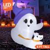 imageJoiedomi 6 FT Halloween Inflatables Outdoor Decoration Cute White Inflatable Ghost Walking Dog Decor with LED Light Ghost Blow Up Yard Decoration for Halloween Outdoor Garden Lawn Yard and Party