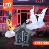 imageJoiedomi 6 FT Long Animated Halloween Inflatable Outdoor Decoration Ghost Inflatable Halloween Decor Outdoor Blow Up Ghost Playing Seesaw for Yard Decoration Outside Decor