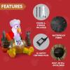 imageJoiedomi 6 FT Thanksgiving Inflatable Turkey Decorations LED Light Up Turkey with Pilgrim Hat Blow Up Decor for Thanksgiving Outdoor Decorations Halloween Inflatable for Yard GardenTurkey with Cutlery