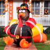 imageJoiedomi 6 FT Thanksgiving Inflatable Turkey Decorations LED Light Up Turkey with Pilgrim Hat Blow Up Decor for Thanksgiving Outdoor Decorations Halloween Inflatable for Yard GardenTurkey with Pilgrim Hat