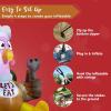 imageJoiedomi 6 FT Thanksgiving Inflatable Turkey Decorations LED Light Up Turkey with Pilgrim Hat Blow Up Decor for Thanksgiving Outdoor Decorations Halloween Inflatable for Yard GardenTurkey with Cutlery