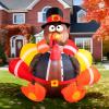 imageJoiedomi 6 FT Thanksgiving Inflatable Turkey Decorations LED Light Up Turkey with Pilgrim Hat Blow Up Decor for Thanksgiving Outdoor Decorations Halloween Inflatable for Yard GardenTurkey with Pilgrim Hat