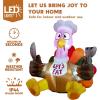 imageJoiedomi 6 FT Thanksgiving Inflatable Turkey Decorations LED Light Up Turkey with Pilgrim Hat Blow Up Decor for Thanksgiving Outdoor Decorations Halloween Inflatable for Yard GardenTurkey with Cutlery
